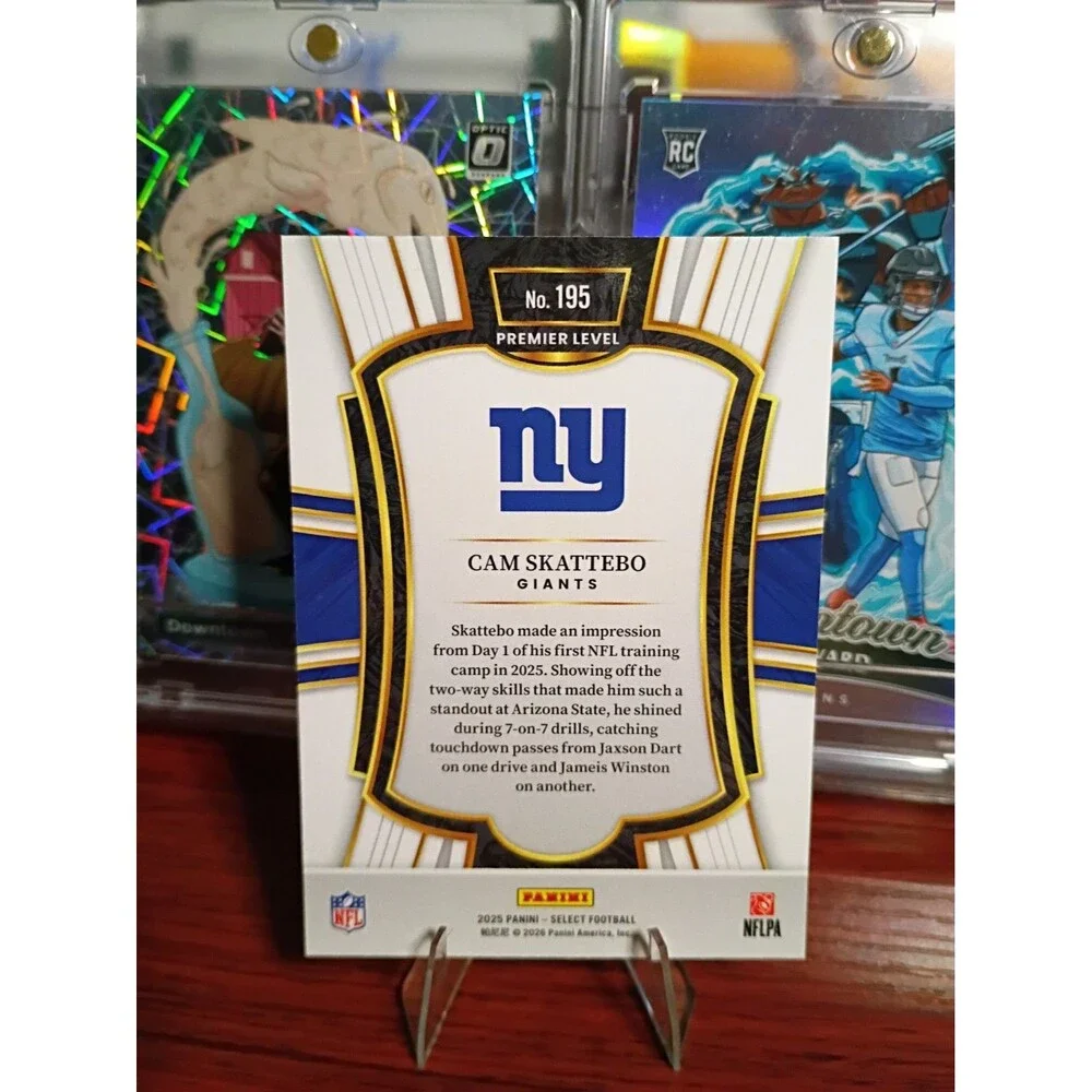 2025 Panini Select - Premier Level Cam Skattebo #195 (RC)